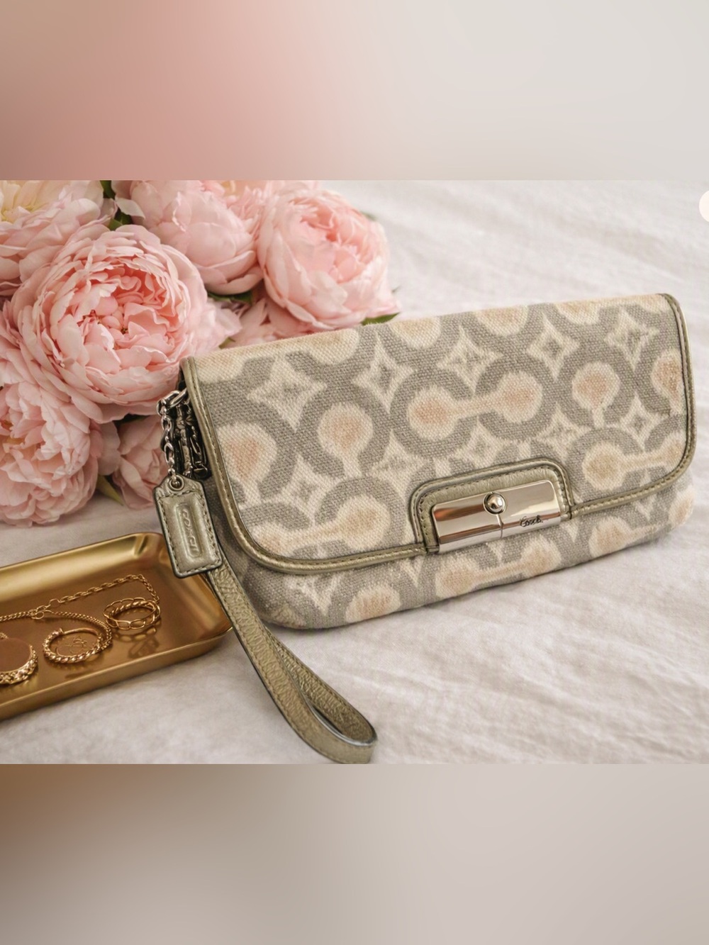 COACH Kristin Ikat Wristlet